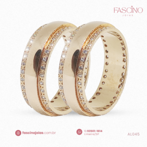 Aliança Noivado/Casamento Supporto em Ouro 18Klt