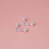 Brinco Zirconia Coração 4,0mm c/ Perolinha 4,0mm Pendurada Infantil